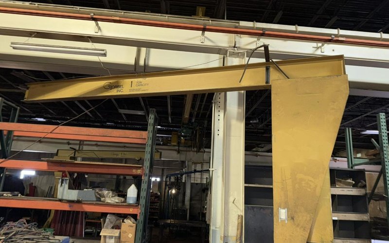 12" X 12' X 12' 1-TON GORBEL JIB CRANE. STOCK # 0545826