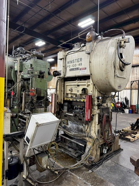 100 TON MINSTER P2-100-48 PIECE MAKER STRAIGHT SIDE HIGH SPEED PRESS. STOCK # 0883425