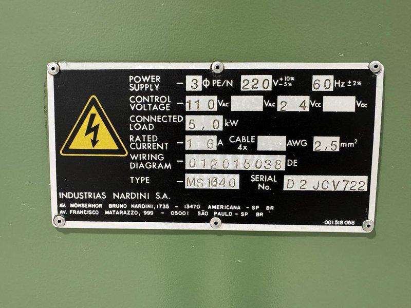 NARDINI MASCOTE MS-1640 16″ x 40″ ENGINE LATHE, Tooling Included