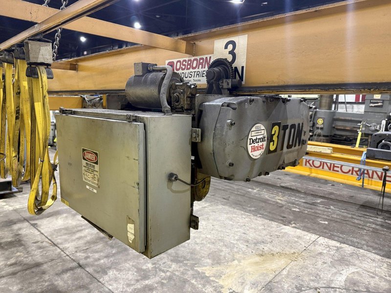 3 TON X 20' OSBORN SINGLE GIRDER CRANE W/ DETROIT HOIST: YOBRO #24536