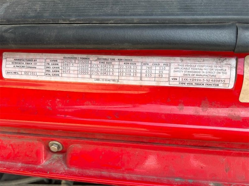 2022 Kenworth T680 1XKYD49X5NJ489855