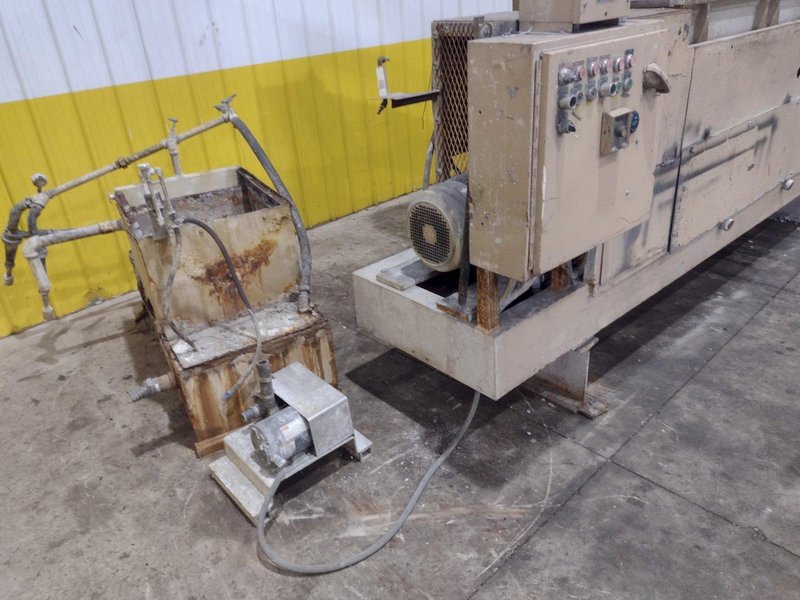 17 CUBIC FT ALMCO MODEL #V-16TF TUB TYPE VIBRATORY FINISHER W/ CONVEYOR LOAD &amp; SHAKER TABLE: YOBRO #25321