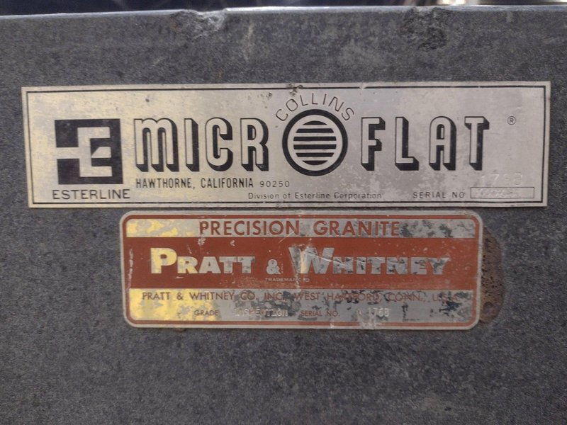 6&#039; X 4&#039; X 5&quot; COLLINS MICROFLAT GRANITE INSPECTION SURFACE PLATE AND TABLE STAND: STOCK #19004