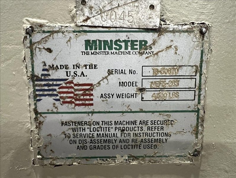 MINSTER Complete Coil Feed Line 15,000 Lbs. x 26&quot; Wide