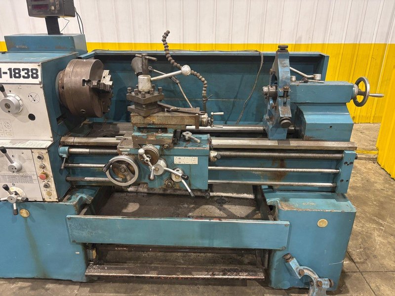 19" X 40" ENCO MODEL #111-1838 GEARED HEAD GAP BED ENGINE LATHE 2.56" HOLE: YOBRO #24324