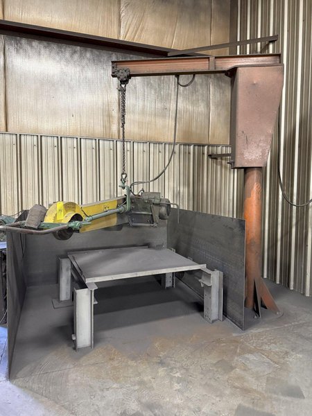 16" swing frame type grinder with 20 hp motor and floor jib