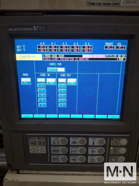720 TON  102 OZ TOSHIBA MODEL ISGT720V21-59AT INJECTION MOLDING MACHINE MFG 2003