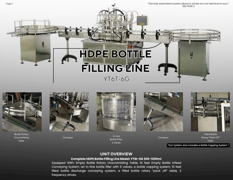 HDPE Bottle Filling Line Model: YT6t-6G 300-1200ml Complete Line