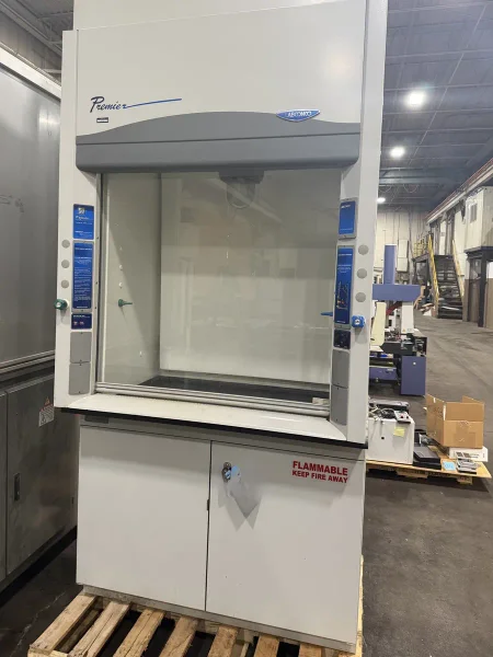 Used Labconco 4' Protector Premier Laboratory Hood with built-in explosion-proof exhaust blower and storage cabinet