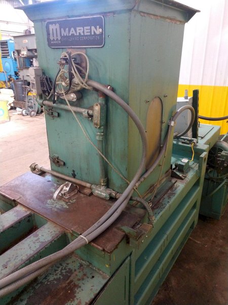 15&quot; X 15&quot; X 15 HP MAREN MODEL #111-297 HYDRAULIC HORIZONTAL AUTOMATIC CONTINUOUS BALER: STOCK #13505