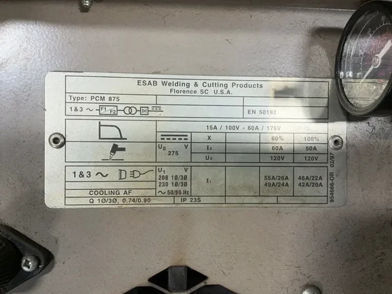 Esab 60 Amps Plasma Cutter - Pcm-875