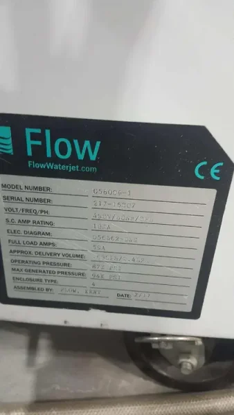 2017 FLOW MACH 500 3020 | Waterjet Cutters