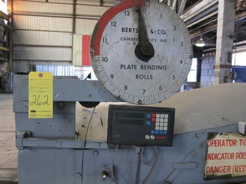 12' X 1-1/8' BERTSCH MODEL #18 INITIAL PINCH PLATE ROLL: STOCK 67015
