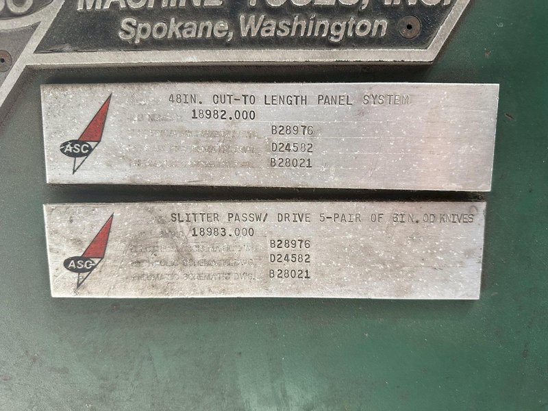 48" ASC SLITTING &amp; CUT-TO-LENGTH (SLEAR) LINE WITH AMS CONTROLS: STOCK #19199