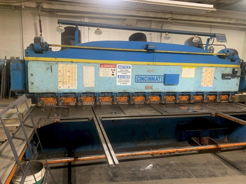12' X 3/8" CINCINNATI MODEL 2512 MECHANICAL SHEAR. STOCK # 0879626