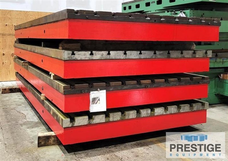 (3) 99" x 197" x 14" T-Slotted Cast Iron Floor Plates