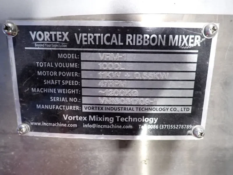 VORTEX 1000 L VERTICAL RIBBON MIXER  -  VRM-1