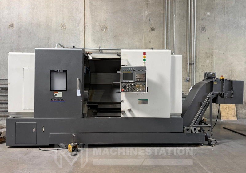 Takisawa TX-50C CNC Turning Center – 12″ Chuck, 5″ Big Bore Lathe