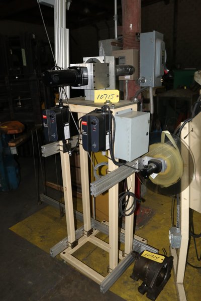 2 SPINDLE MOTORIZED TAPE UNCOILER REEL: STOCK 10715