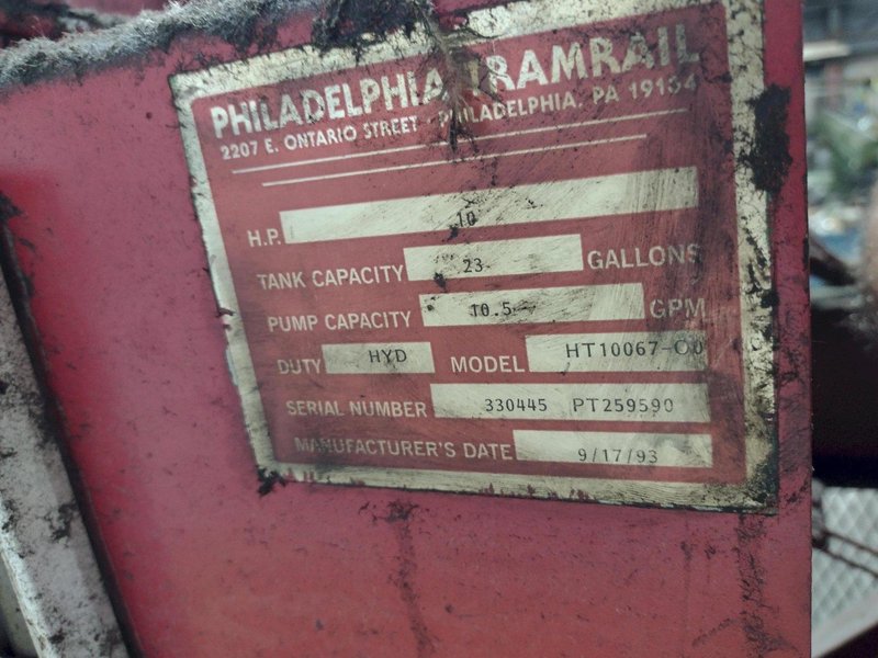 30&quot; x 60&quot; PTR PHILADEPHIA TRAMRAIL MODEL #2300HD VERTICAL HYRAULIC CARDBOARD BALER COMPACTOR: STOCK #23413