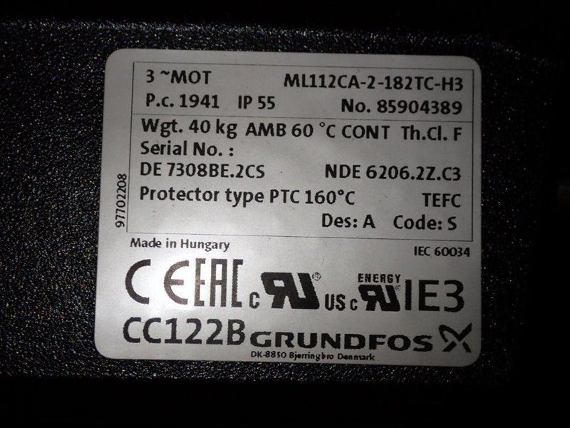 GRUNDFOS MULTI STAGE PUMP  -  MTR20-5/2 A-WB-A-HUUV