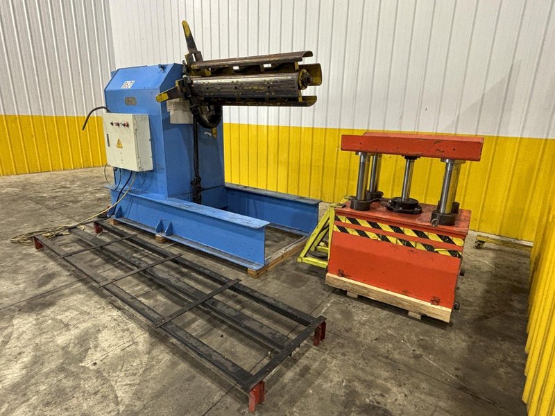 11,000 LBS X 51&quot; SEN FUNG MODEL #UC4A MOTORIZED COIL REEL UNCOILER &amp; COIL CAR: STOCK #23646