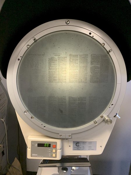 12" NIKON Model V-12BD Bench Top Vertical Beam Optical Comparator, S/N 1100207.