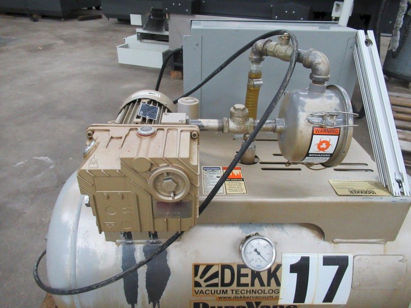 Dekker Vacuum Technologies Duravane Vacuum Pump Model RML010T1-01-AS, Rotary Vane Pump with Tank - Single Phase