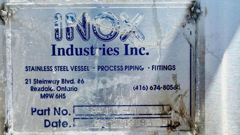 INOX Industries Inc.  |  S.S. V-Bottom Storage Tank / Vessel