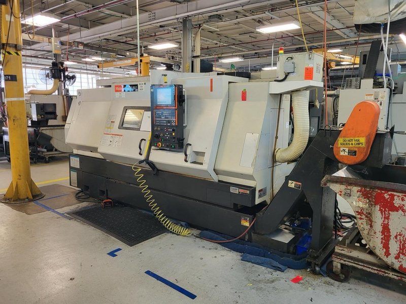 Mazak QTN 450-II CNC Turning Center 2006- Tool Setter, SMW Autoblok 19″ Chuck , 24 Station, Chip Conveyor