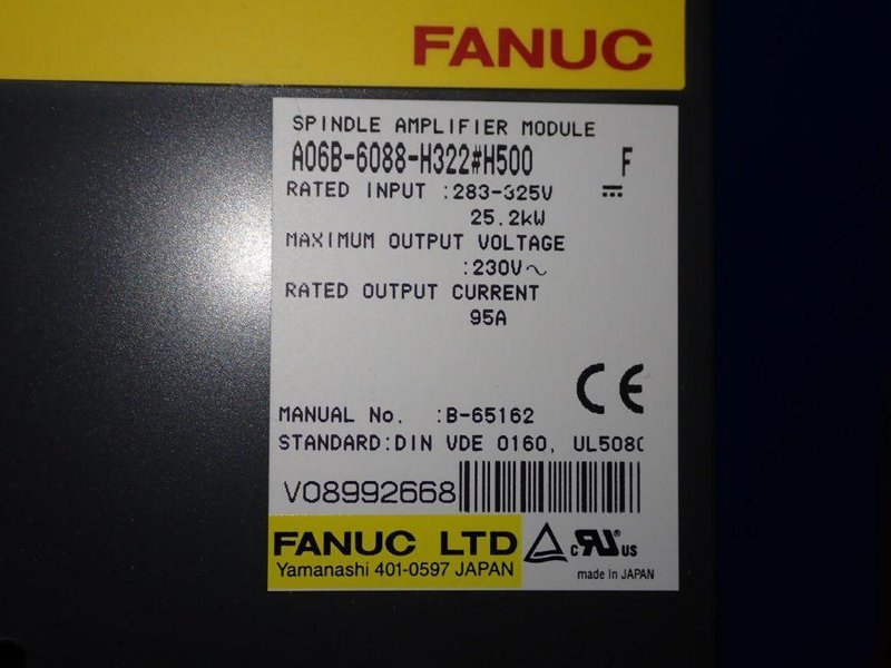 FANUC SPINDLE AMPLIFIER MODULE  -  A06B-6088-H322#H500