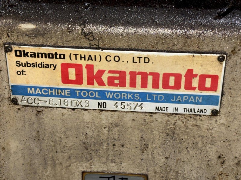 6&quot; X 18&quot; OKAMOTO MODEL # 6.18DX3 AUTOMATIC 3 AXIS HYDRAULIC HORIZONTAL SURFACE GRINDER: YOBRO #23848
