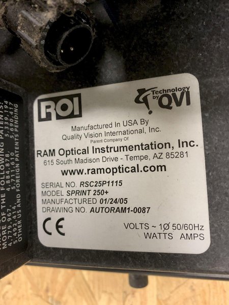 Ram Optical (QVI) Sprint 250+ Automatic Bench Top Measuring Machine, New 2005.