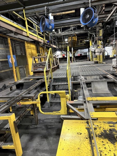 2025 automated mold pallet system with return lift table, dump system and carts, controls, weight and jacket return