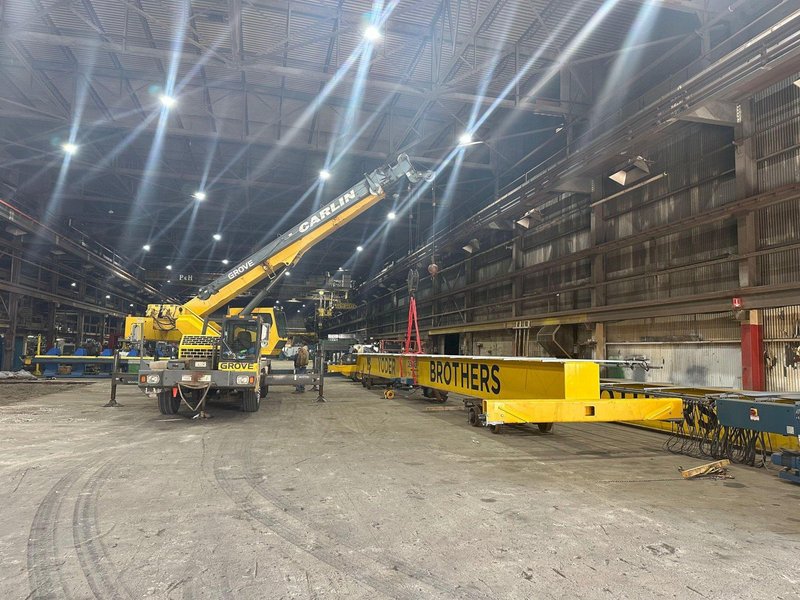 10 TON X 67'-4" SPAN DEMAG TOP RUNNING SINGLE GIRDER BRIDGE CRANE: STOCK #18203