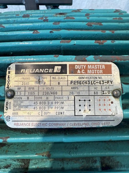 5,000 PSI HYDRAULIC PUMP UNIT W/ RELIANCE MOTOR. STOCK # 1003425.