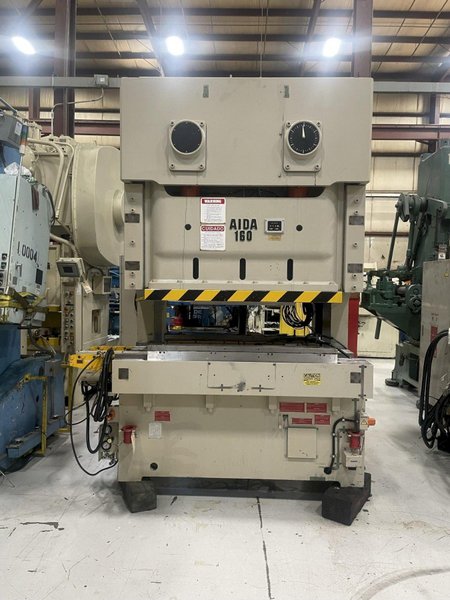 160 ton Aida Model# NC2-160 (1) Used Double Crank Gap Mechanical Metal Stamping Press For Sale, Year 1995