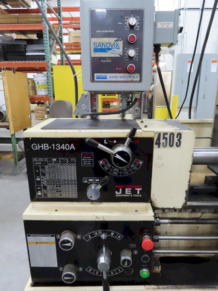 Jet GHB-1340A 13" x 40" Engine Lathe with Sandvik Oscillation Drive For Polishing and Prab PFA-20 Paper Filtration- Auction Item