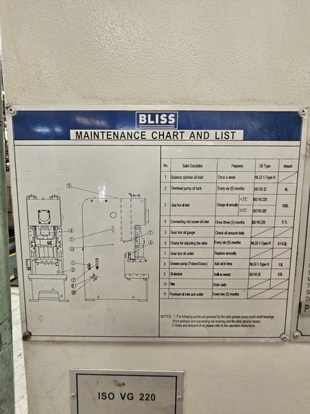2022 Bliss C1-60 Stamping Press - 66' Ton Capacity