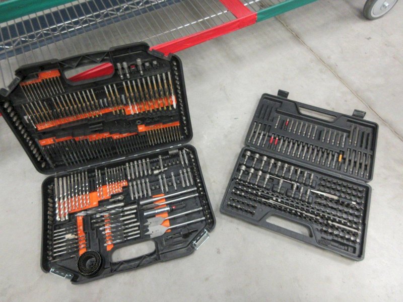 Perishable Tool, Large Assortment including Screw Gun Drill Tips, Taps, Drills, Sawzall Blades and MORE on 6-Shelf 60" x 18" x 78" Metal Wire Rolling Cart- Auction Item