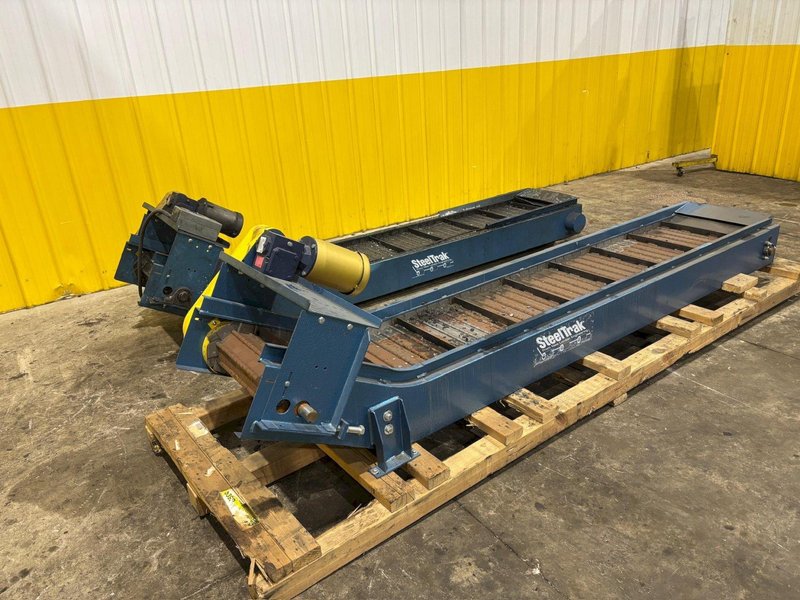 2X - 18" x 96" STEELTRAK MODEL T2-721-18" FLUTED PARTS CONVEYOR: YOBRO #24475