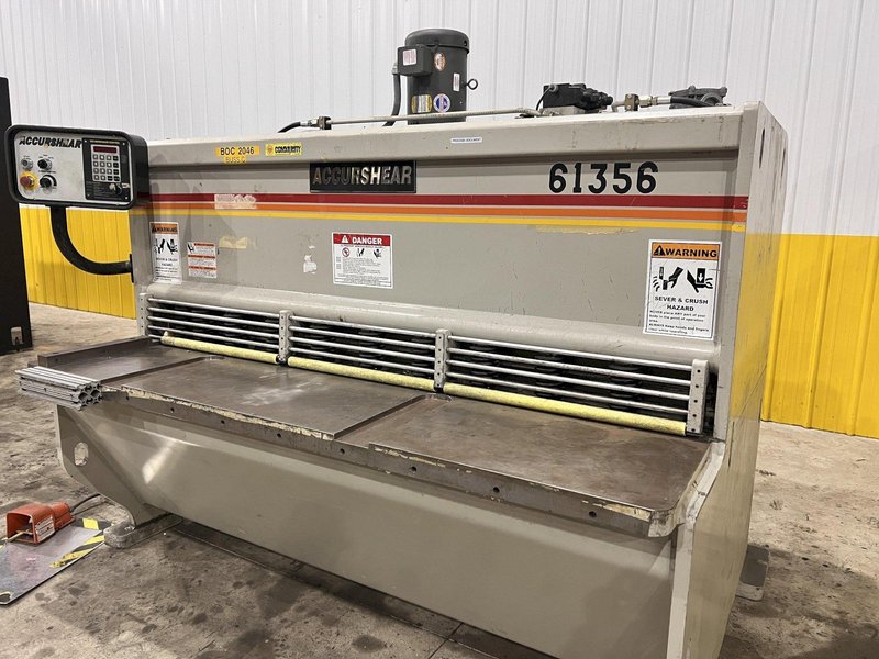 6&#039; X .135&quot; ACCURSHEAR MODEL #61356 HYDRAULIC POWER SQUARING SHEAR: STOCK #22035