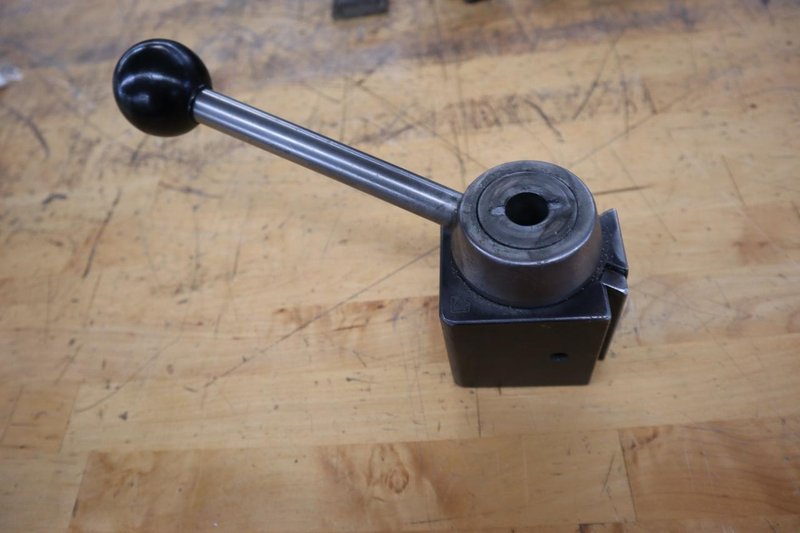 Aloris BXA Quick Change Tool Post with Assorted Slide-On Cutter Holders, 3" x 3" Base- Auction Item
