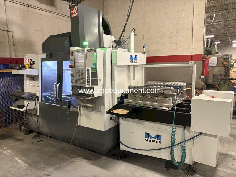Haas Used VF-2SS CNC Vertical Machining Center, Midaco Pallet Changer, Yr. 2019