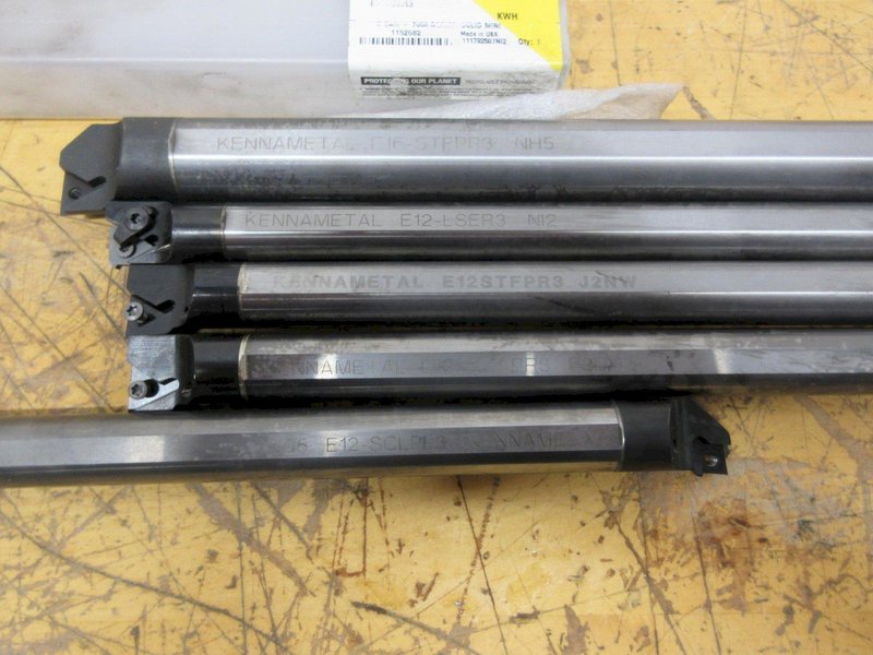 Kennametal Carbide Shank Boring Bars Coolant Through (5pcs), (4) 3/4" and (1) 1" Shank  *** All Appear Unused***- Auction Item