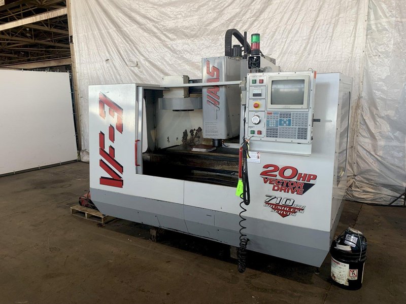 HAAS VF-3/40 4-AXIS CNC VERTICAL MACHINING CENTER. STOCK # 0206922