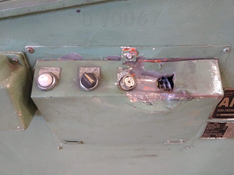 9.8" X .059" AIDA MODEL #LM-2532 9 ROLL POWERED COIL STRIP STRAIGHTENER: STOCK 14441