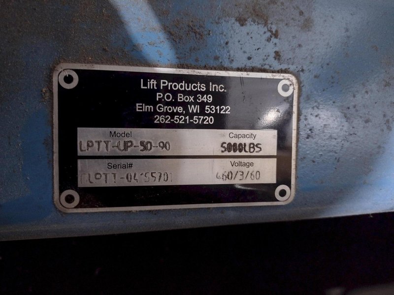5,000 LBS X48"X 48" MAX MODEL #LPTT-UP-50-90 HYDRAULIC TILT UPENDER 90 DEGREE FLIP TABLE: YOBRO #25891