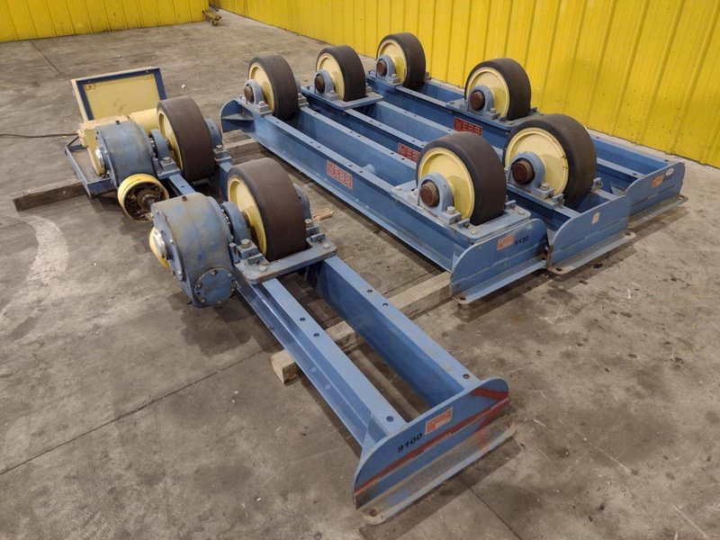 40 TON (80,000 LBS) x 15' WEBB MODEL R-500 POWERED TANK TURNING ROLLS; 1 DRIVE &amp; 3 IDLERS: STOCK #23747