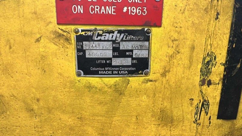 40,000# CM CADY POWERED SHEET LIFTER STOCK# 3973